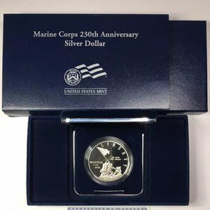 Marine Corps 230th Anniversary Silver Dollar - Navy